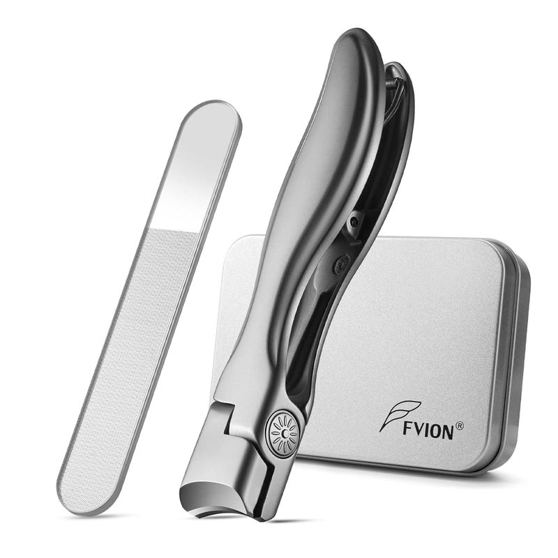 مقص أظافر FVION للأظافر السميكة، فتحة فك عريضة جداً، مقص أظافر كبير مع ملف، مقص أظافر سميك للأقدام والأيدي للرجال والنساء البالغين