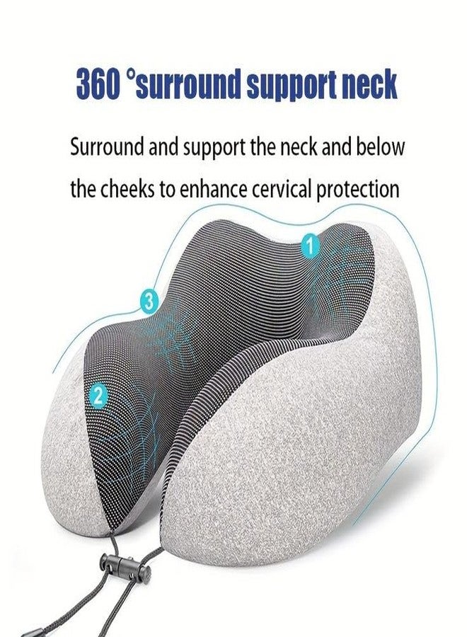 QP360 Neck Pillow for Travel-Travel Pillow for Flights-Memory Foam Neck Pillow-Travel Neck Rest Pillows-Traveling Pillow for Men,Women Travelling, Lightweight,Portable,Standard - Image 4