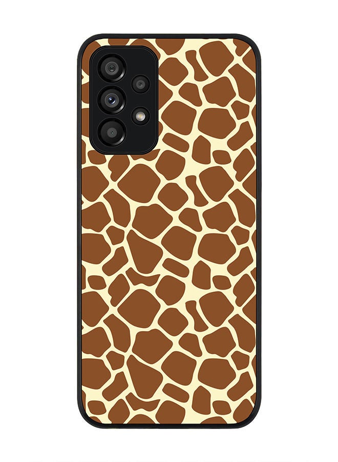 Stylizedd Rugged Black edge case for Samsung Galaxy A73 5G Slim fit Soft Case Flexible Rubber Edges Anti Drop TPU Gel Thin Cover - Somali Giraffe Skin Print - Image 1