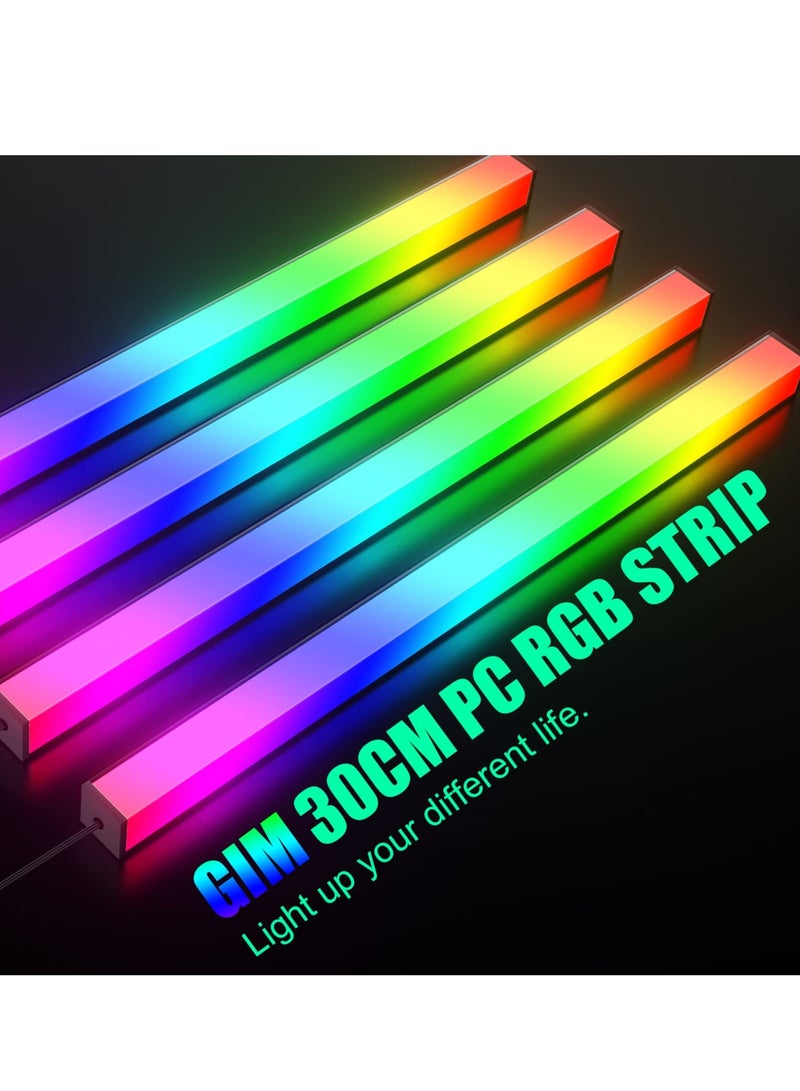 KB-14 RGB PC Light Strip for Gaming Case, 0.98ft Addressable Rainbow Magnetic LED Strip, 5V ARGB 4Pin Header for Asus, Asrock, Gigabyte, Compatible with GIM Hub - Image 2