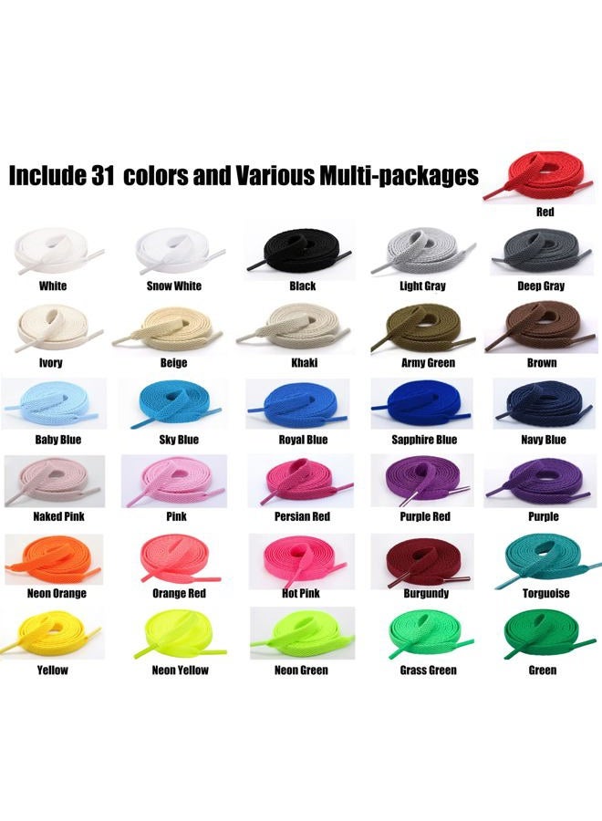 Handshop Flat Shoelaces 5/16" - Shoe Laces Replacements For Sneakers and Athletic Shoes Boots Black 160cm - Image 3