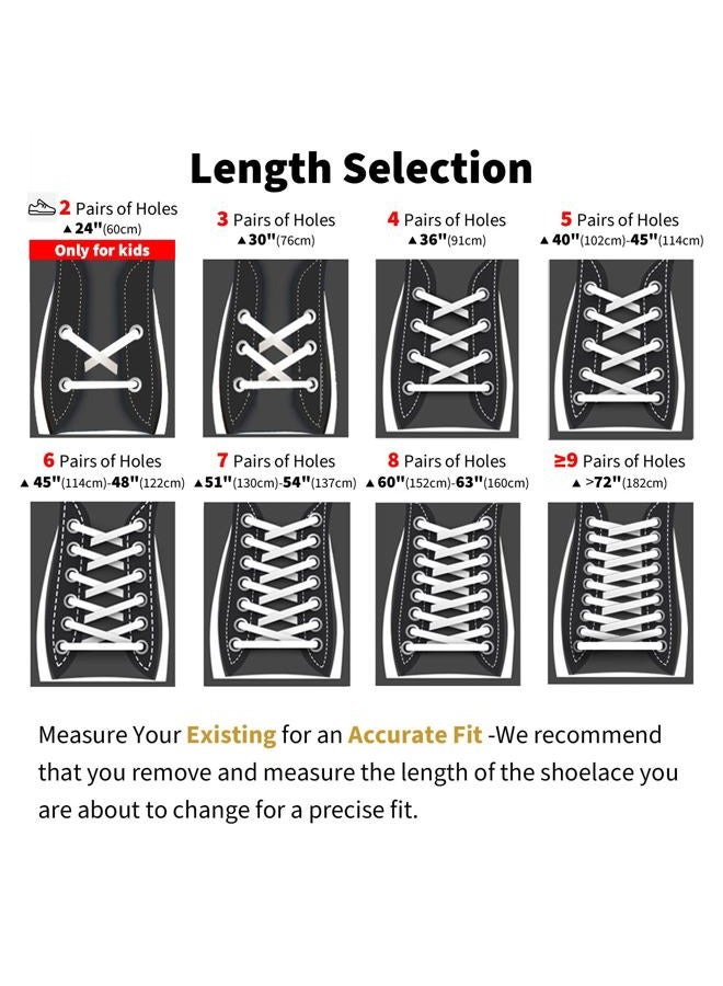 Handshop Flat Shoelaces 5/16" - Shoe Laces Replacements For Sneakers and Athletic Shoes Boots Black 160cm - Image 4