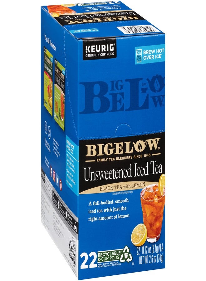 Bigelow Tea Unsweetened Iced Black Tea with Lemon Keurig K-Cup Pods, Caffeinated Tea Keurig Tea Pods, 22 Count (Pack of 4) 88 Total K-Cup Pods - Image 1