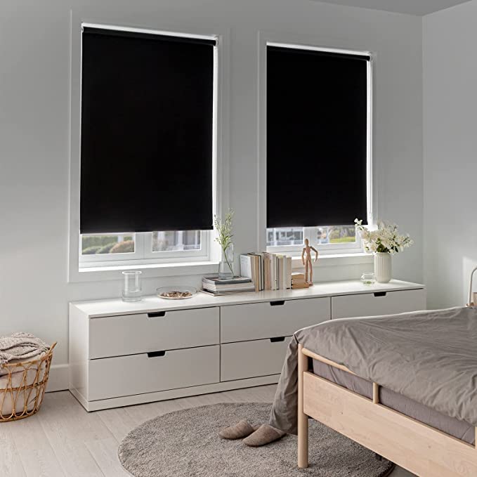 sia SIA VENDORS Blackout Window Privacy Film Day and Night 100 Light Blocking Static Cling Room Darkening Window Tint Black Door Stickers for Home Office 50cm x 98 Inch Blackout Film - Image 3