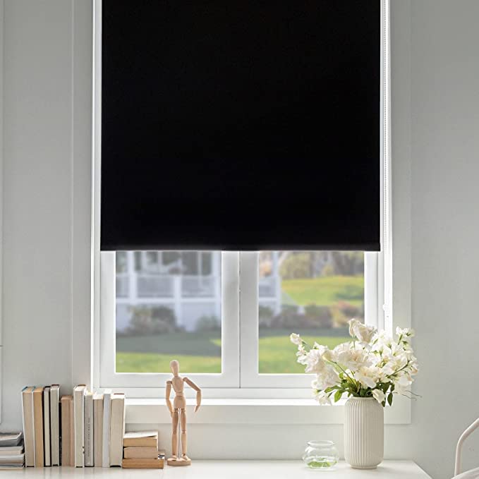 sia SIA VENDORS Blackout Window Privacy Film Day and Night 100 Light Blocking Static Cling Room Darkening Window Tint Black Door Stickers for Home Office 50cm x 98 Inch Blackout Film - Image 5