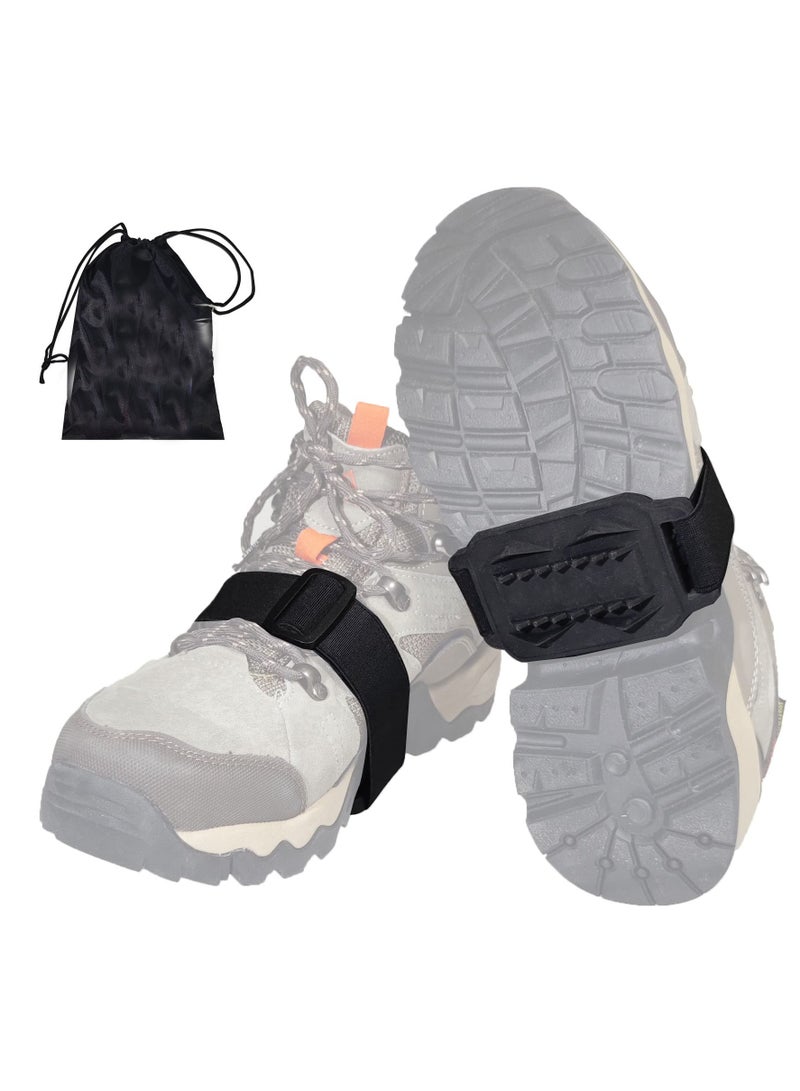 SYOSI Ice Cleats for Shoes and Boots, with Adjustable Straps Easily Rotate Non Slip Grippers, Easily Rotate Non Slip Grippers, Walk Traction Cleats for Walking, Hiking, Mountaineering  - Image 1