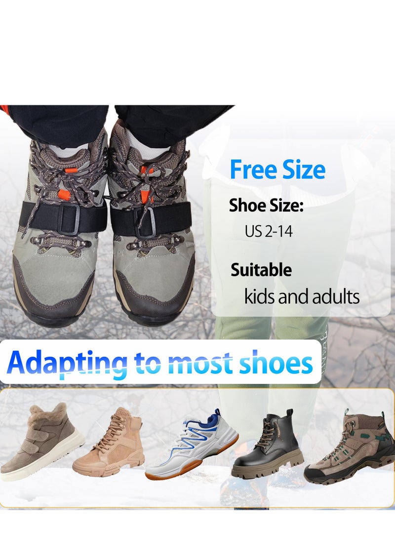 SYOSI Ice Cleats for Shoes and Boots, with Adjustable Straps Easily Rotate Non Slip Grippers, Easily Rotate Non Slip Grippers, Walk Traction Cleats for Walking, Hiking, Mountaineering  - Image 5