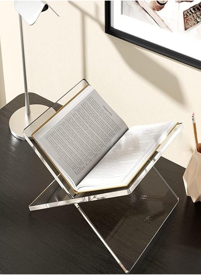 SMARTPOINTS - Acrylic Book Stand, Functional Clear Extra Thick Acrylic Book Display Stand, Book Stand for Reading, Book Holder for Open and Closed Books - Image 1