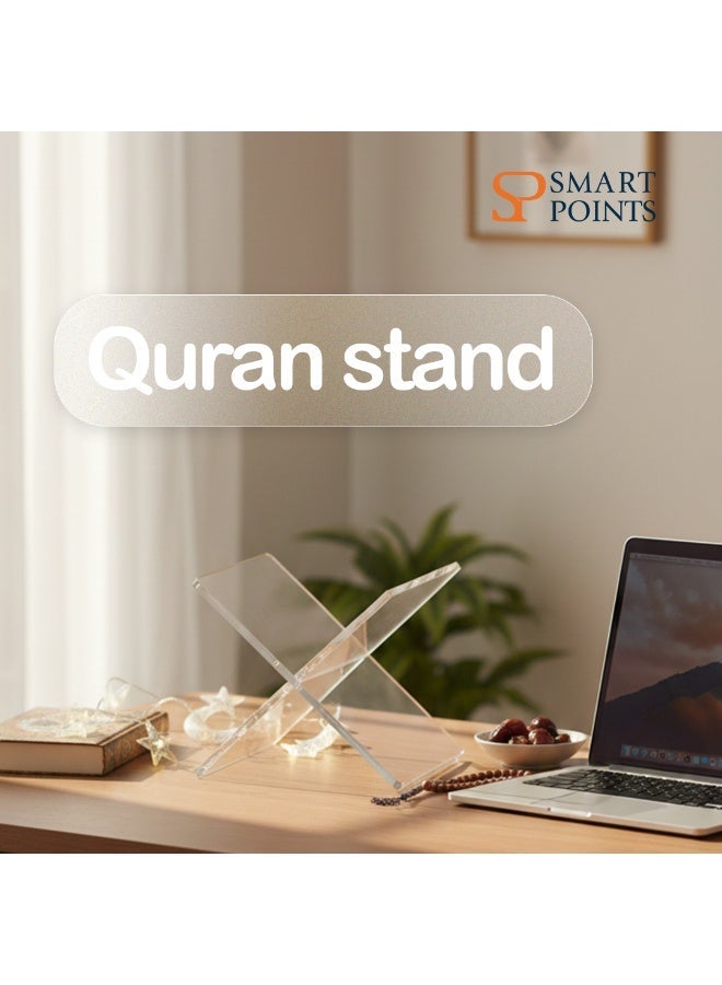 SMARTPOINTS Acrylic Book Stand, Functional Clear Extra Thick Acrylic Book Display Stand, Book Stand for Reading, Book Holder for Open and Closed Books - Image 2