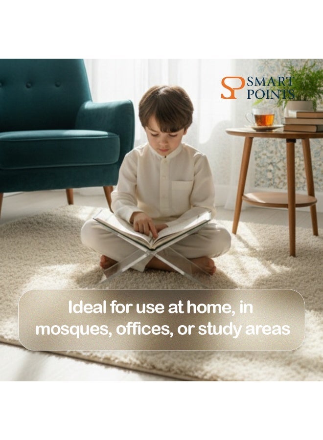 SMARTPOINTS Acrylic Book Stand, Functional Clear Extra Thick Acrylic Book Display Stand, Book Stand for Reading, Book Holder for Open and Closed Books - Image 4