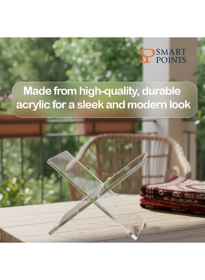 SMARTPOINTS Acrylic Book Stand, Functional Clear Extra Thick Acrylic Book Display Stand, Book Stand for Reading, Book Holder for Open and Closed Books - Image 3