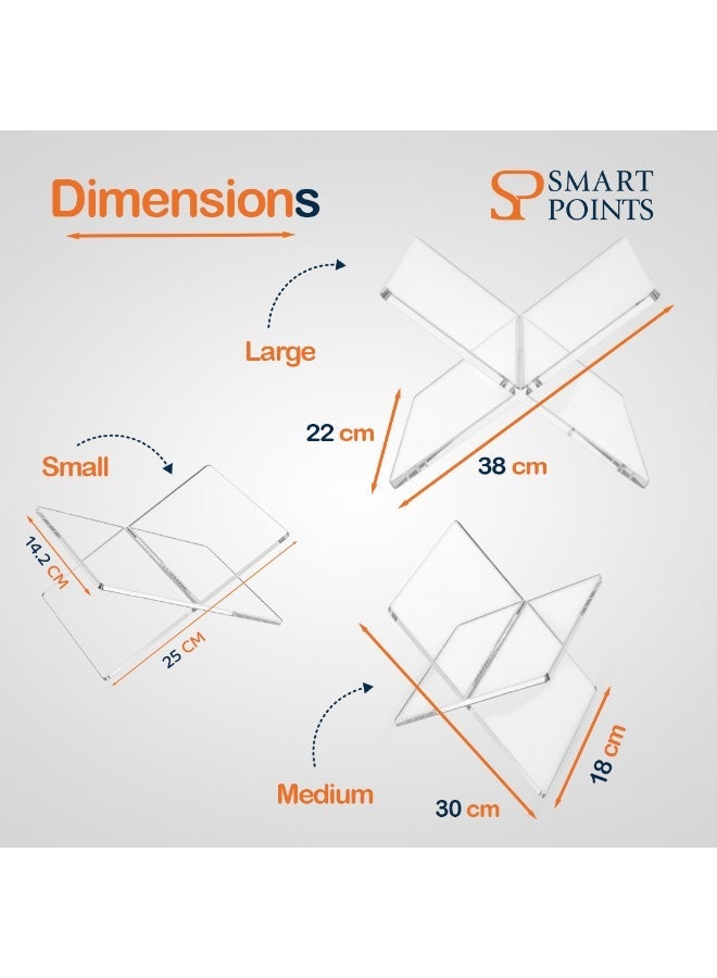 SMARTPOINTS Acrylic Book Stand, Functional Clear Extra Thick Acrylic Book Display Stand, Book Stand for Reading, Book Holder for Open and Closed Books - Image 5