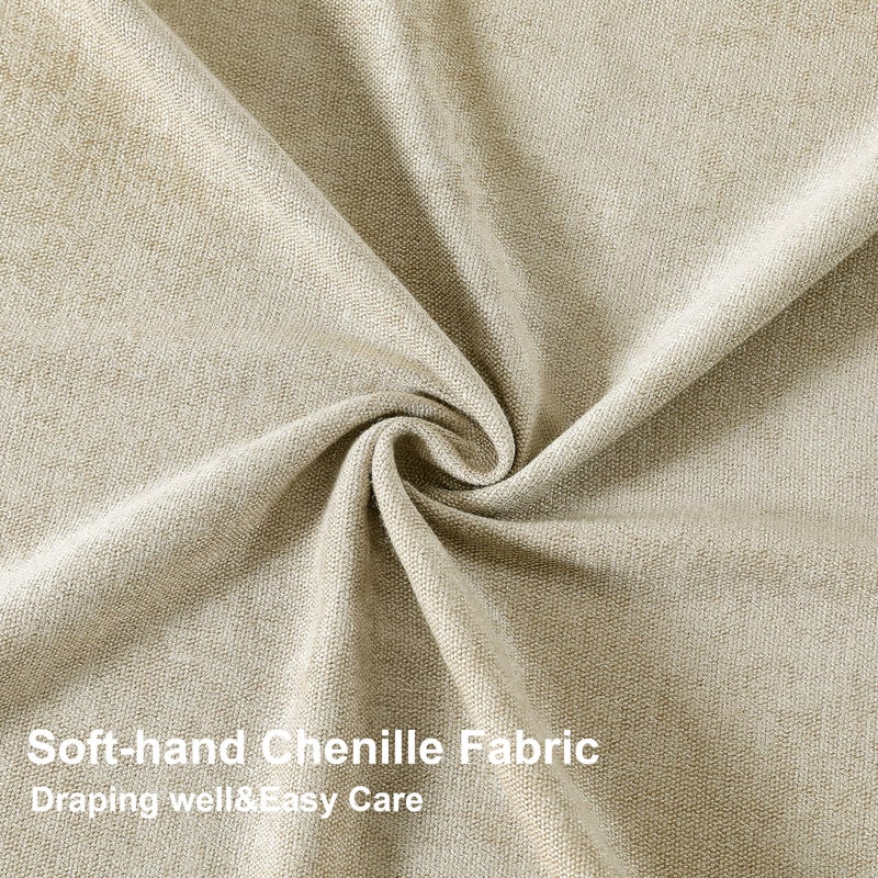 Vision Home Pinch Pleated Light Filtering Curtains Velvet Chenille Window Curtains 84 inch for Living Room Bedroom Semi-Blackout Pinch Pleat Drapes with Hooks 36" Wx84Lx2,Oatmeal Tan - Image 5