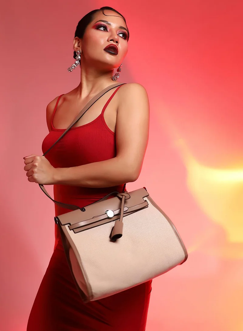 Haute Sauce  Structured Block With Pouch Hand Bag for Women | Best Price UAE