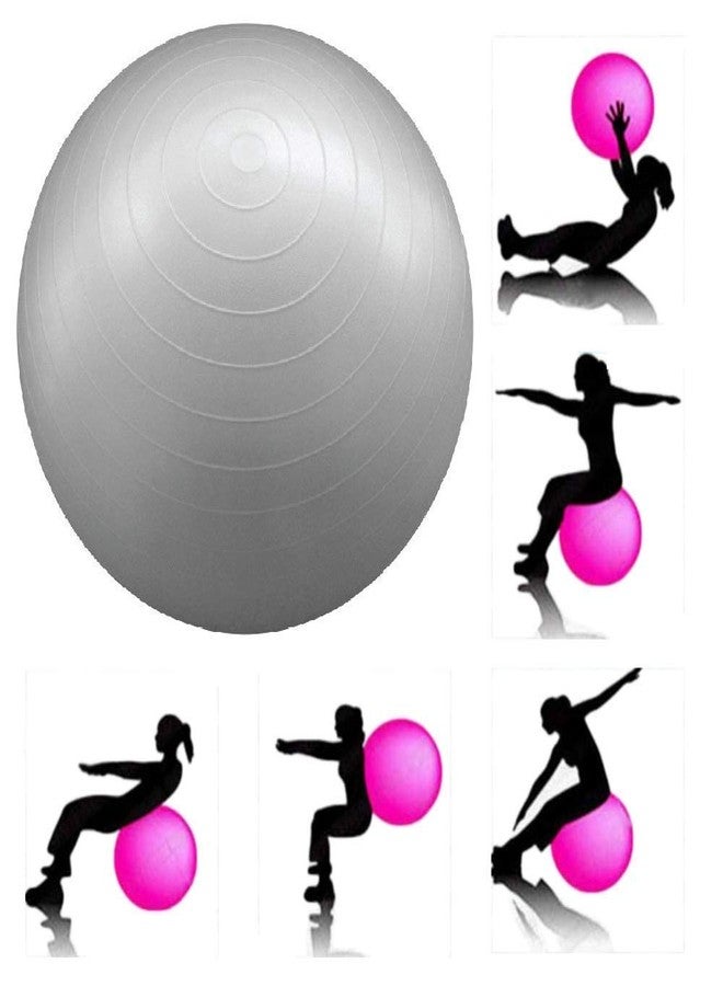 BRUSHFINCH Exercise Fitness Swiss Yoga Ball Supports- Anti Burst Extra Thick with Hand Pump for Home Gym - Birthing Ball with Pump for Yoga, Pilates, Fitness, Gym Ball, Pregnancy & Labour - Image 2