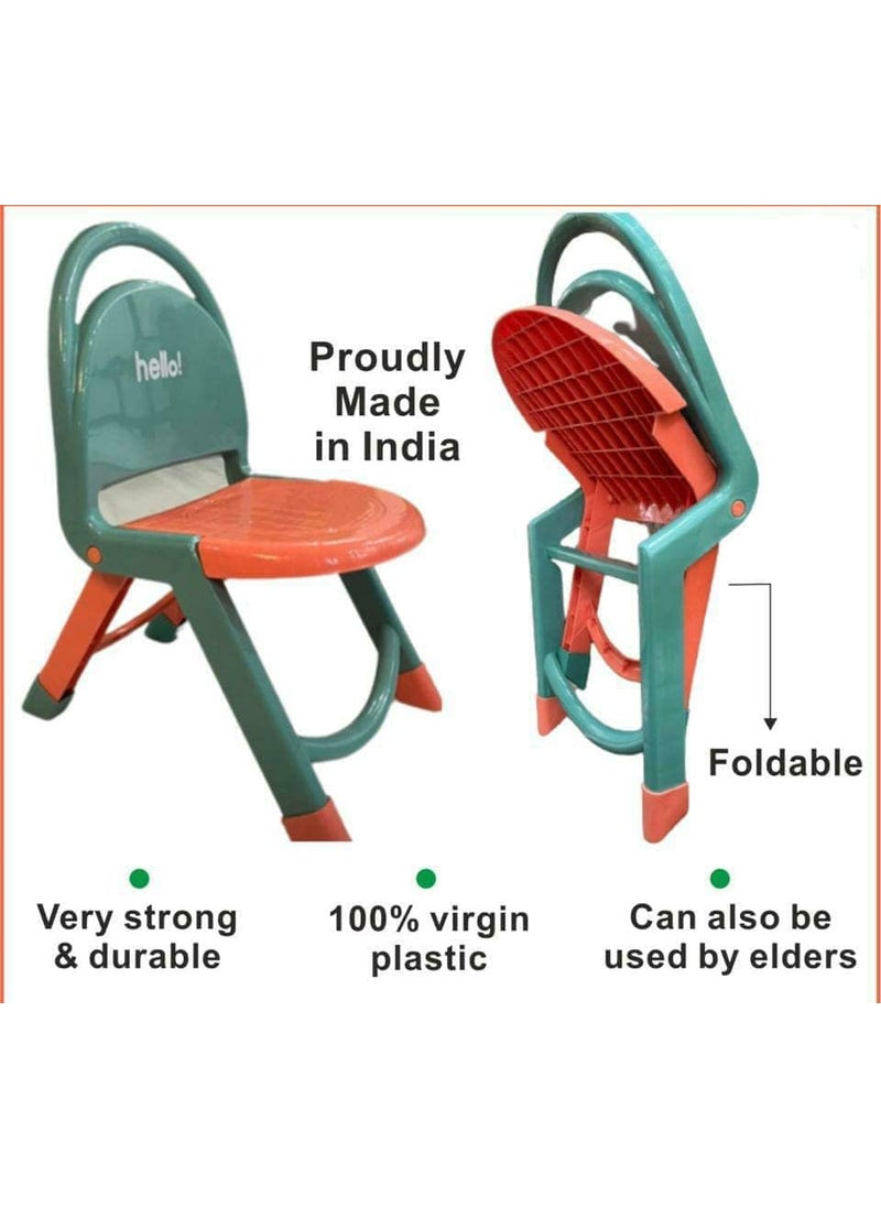 Home Stuffs Home Stuffs Kids Foldable Chair with Back Support Strong and Durable Plastic Chair for Kids  - Image 2