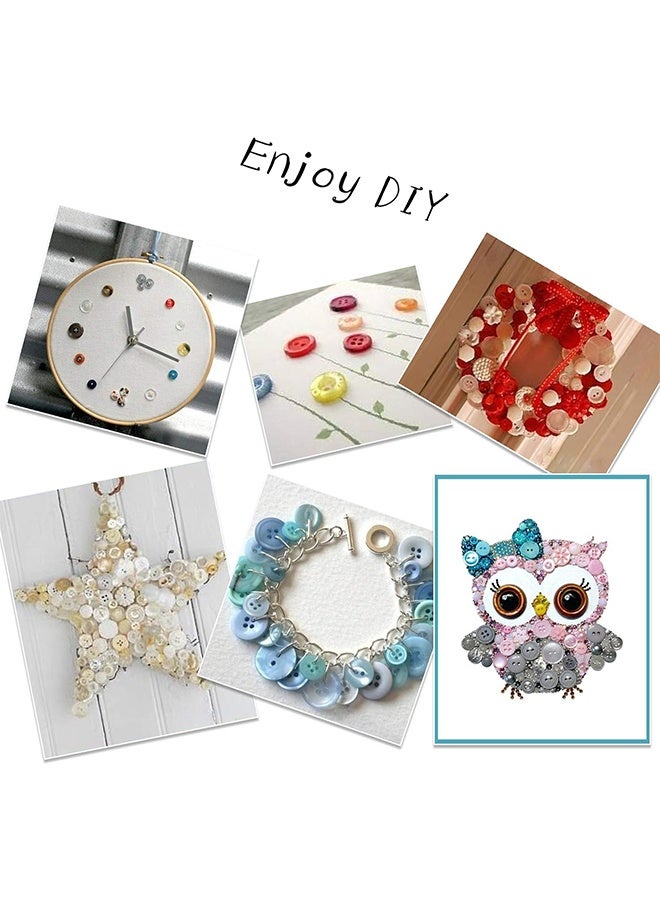 عبوتان (300 جرام) من أزرار الراتينج المستديرة، ألوان متنوعة، أحجام مختلفة، مناسبة للحرف اليدوية والخياطة والإبداع اليدوي وتلوين الأزرار اليدوية، وأزرار الزينة DIY، وزينة حشو البيض، ذات ثقبين وأربعة ثقوب. - Image 4