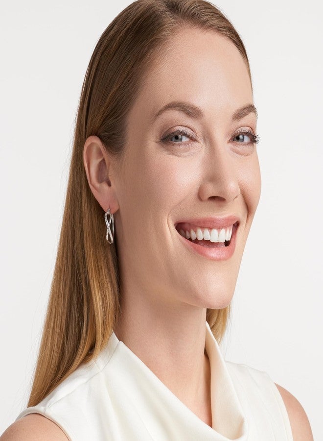 مورجان آند بايدج أقراط حلقية من الفضة الإسترليني عيار 925 مطلية بالروديوم الفاخر من مورغان آند بيج، بتصميم لانهائي مميز للنساء - أقراط من الفضة الإسترليني خالية من النيكل ومضادة للحساسية، مجوهرات لها - Image 4