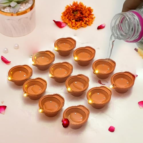 CraftVatika LED Floating Water Sensor Diyas Set of 24, Diwali Decor Items, Waterproof Decorative Lights for Diwali, Home, Office, Pooja, Rangoli, Reusable Floating Diya for Decoration (24 Pcs) - Image 5