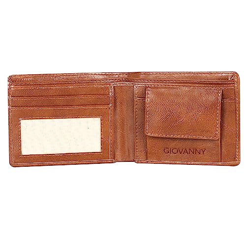 GIOVANNY Faux Leather Brown Wallet for Men | GVN-BRWFALTHR - Image 3