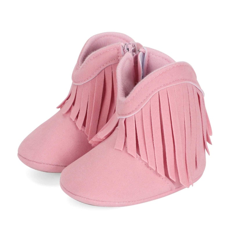 ESTAMICO Baby Girls Cowboy Tassel Boots Pink US 12-18 Months - Image 3
