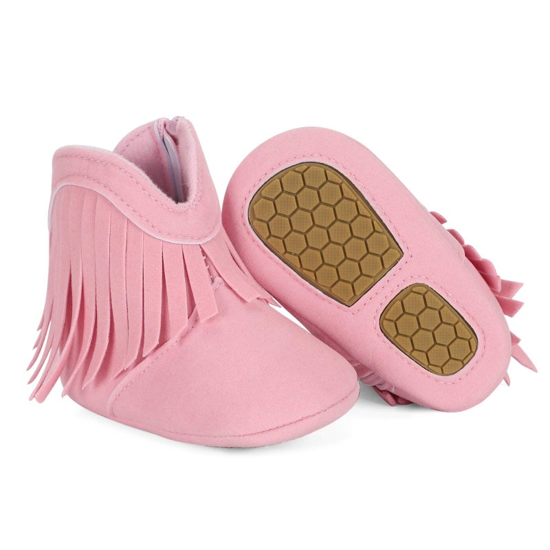ESTAMICO Baby Girls Cowboy Tassel Boots Pink US 12-18 Months - Image 5