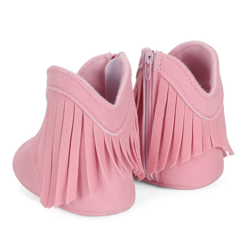ESTAMICO Baby Girls Cowboy Tassel Boots Pink US 12-18 Months - Image 4