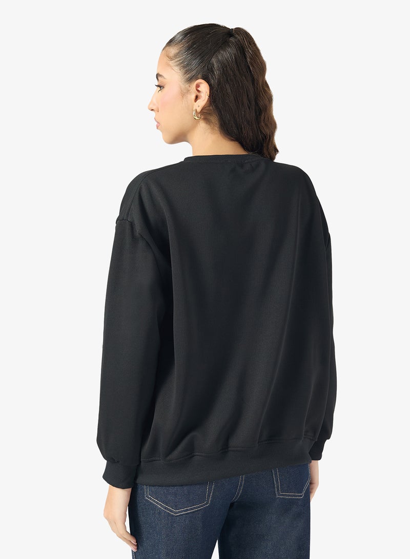 جينجر سويت شيرت برسومات كبيرة بأسلوب الجامعة - Image 2