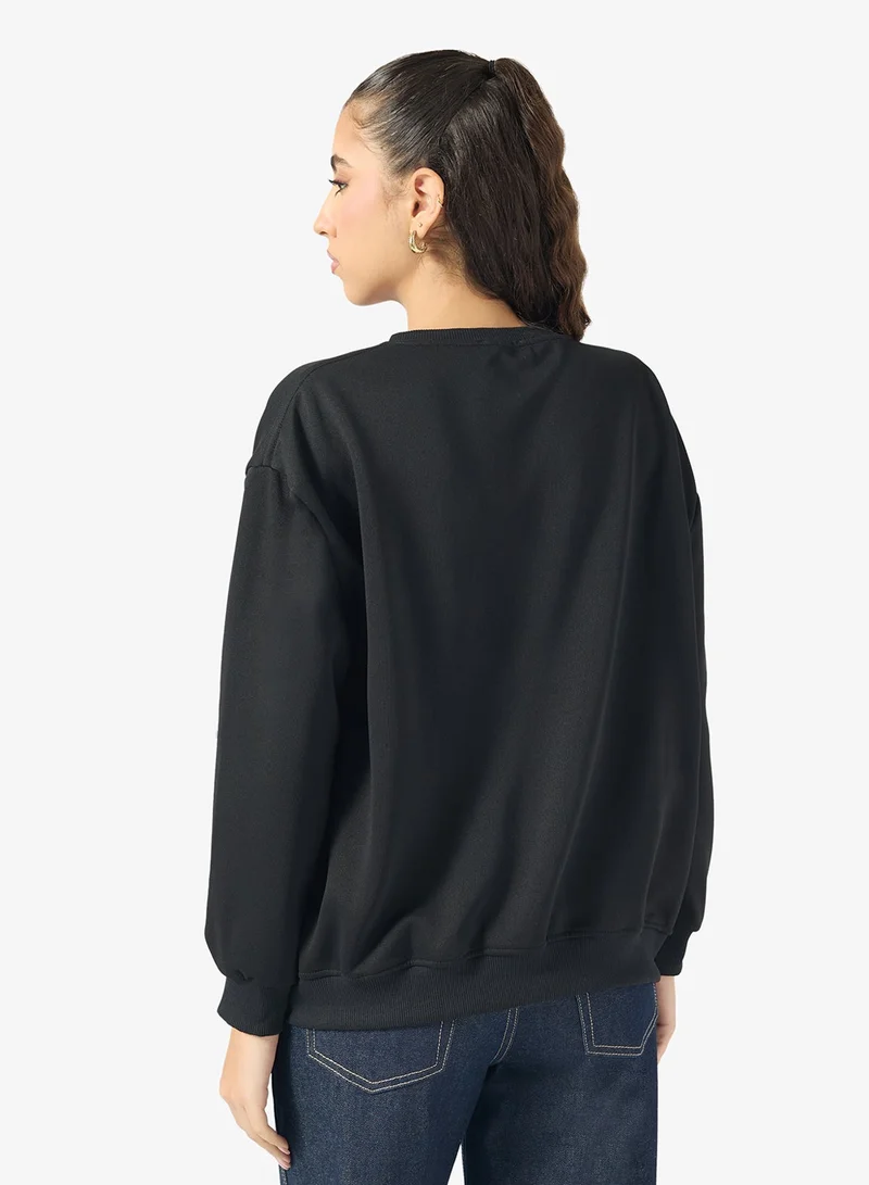 Ginger Oversize Varsity Graphic Sweatshirt