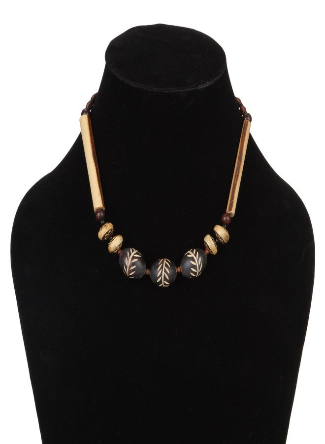 DCA Black/Light Brown Wood Women Necklace (4023) - Image 2