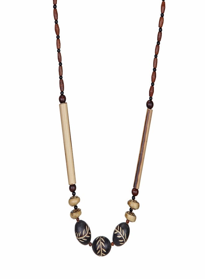 DCA Black/Light Brown Wood Women Necklace (4023) - Image 1
