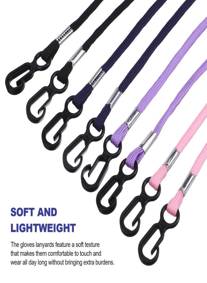 Milisten 4pcs Mitten Clips Glove Clips, Adjustable Glove, Anti-lost Lanyard, Elastic Winter s Neck Hanger Rope for Kids Boys Girls (Black, Blue, Purple, Pink) - Image 2
