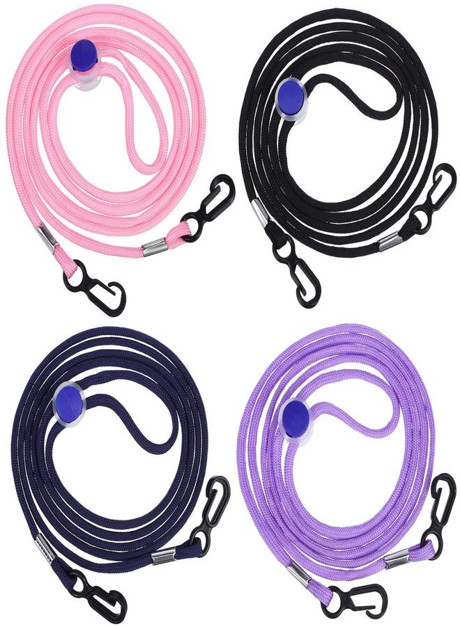 Milisten 4pcs Mitten Clips Glove Clips, Adjustable Glove, Anti-lost Lanyard, Elastic Winter s Neck Hanger Rope for Kids Boys Girls (Black, Blue, Purple, Pink) - Image 1