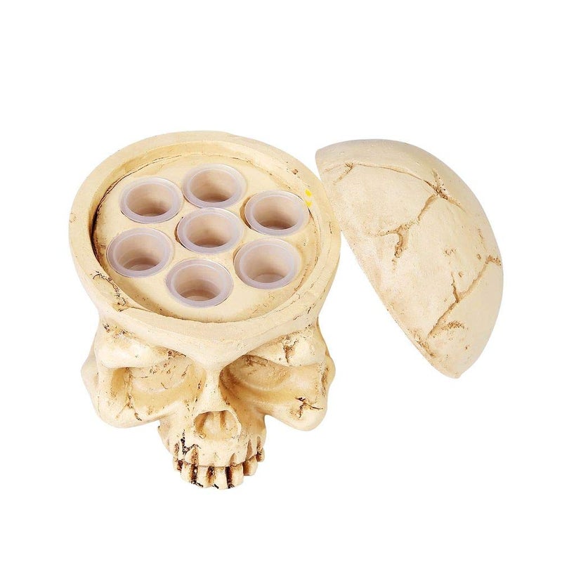new star tattoo Tattoo Ink Cup Holder,New Star Tattoo 7 Holes Hard Skull Resin Tattoo Ink Cap Cup Holder Stand For Tattoo Supplies Permanent Makeup Tattoo Kit Tattoo Accessory - Image 2