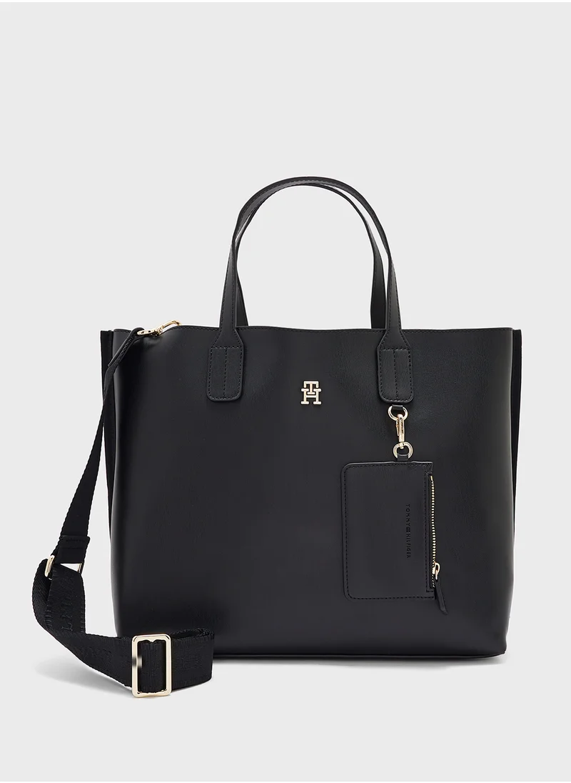 تومي هيلفيغر Logo Detail Zip Over Tote