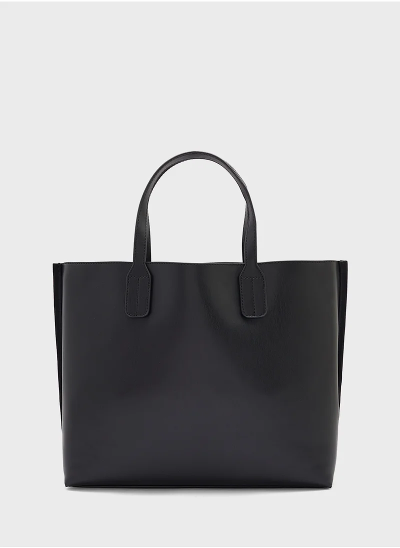 تومي هيلفيغر Logo Detail Zip Over Tote