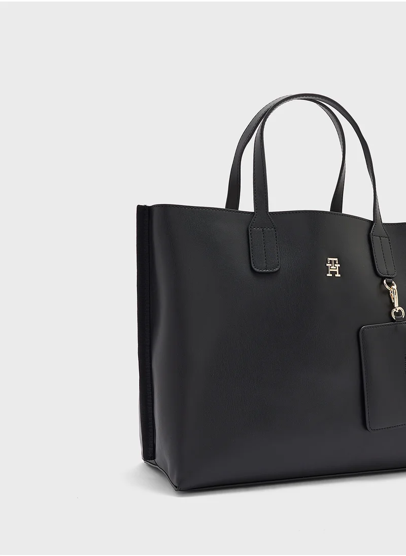 TOMMY HILFIGER Logo Detail Zip Over Tote