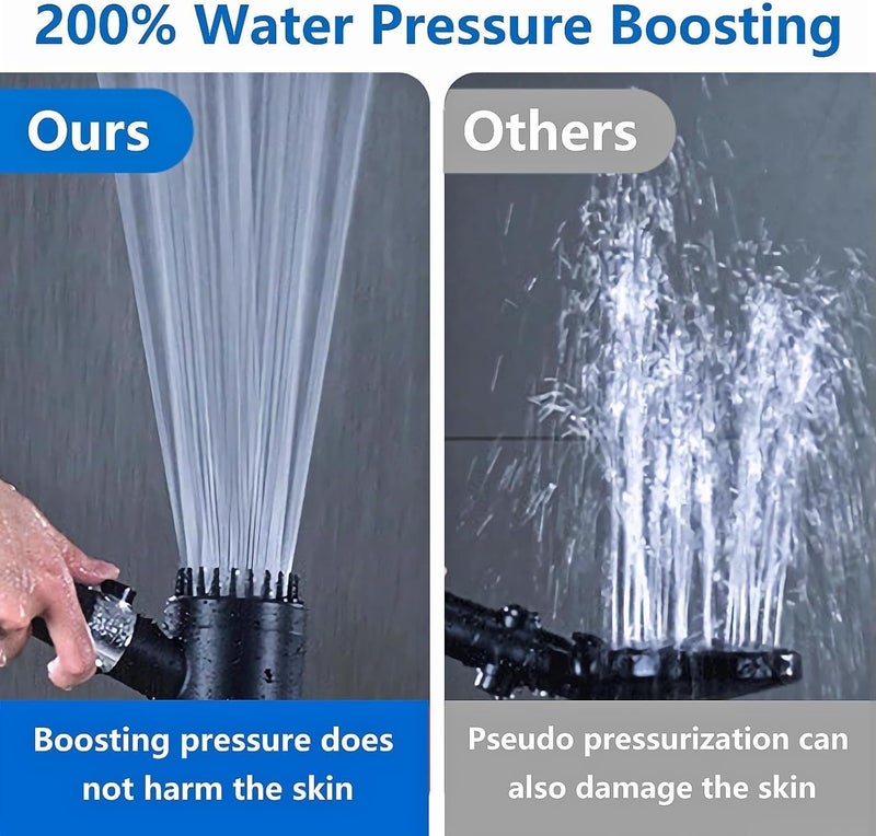 Filtered Shower Head with Handheld,High Pressure Shower Head 4 Spray Modes,ShowerHead with ON/OFF Switch for Pets,Built-in Power Wash to Clean Tub,Shower Heads Combo with Stainless Steel Hose - Image 3