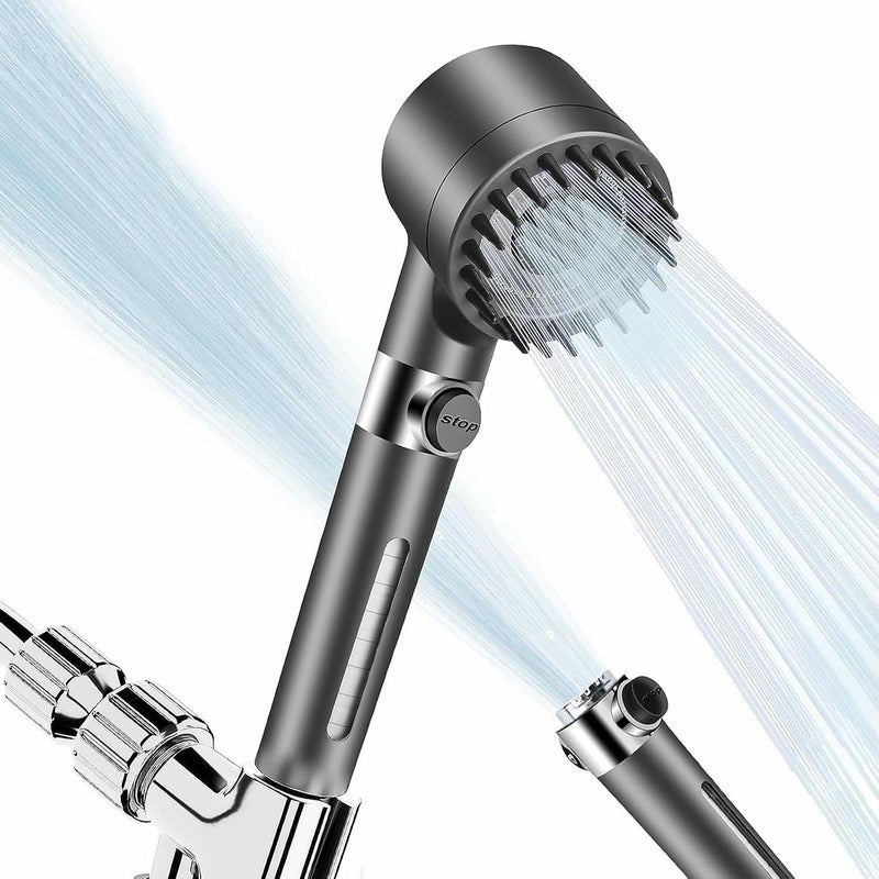 Filtered Shower Head with Handheld,High Pressure Shower Head 4 Spray Modes,ShowerHead with ON/OFF Switch for Pets,Built-in Power Wash to Clean Tub,Shower Heads Combo with Stainless Steel Hose - Image 5