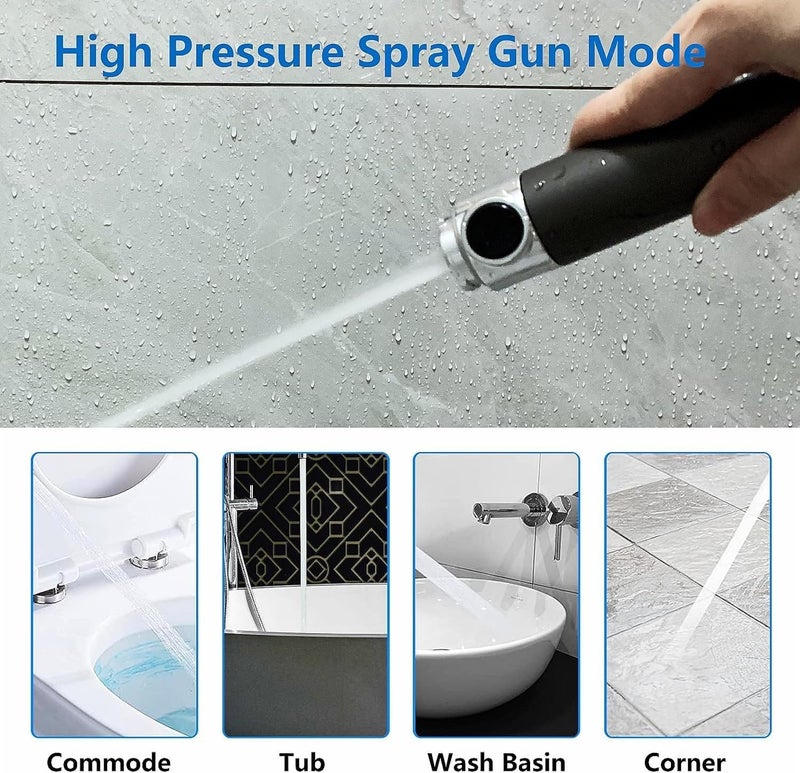 Filtered Shower Head with Handheld,High Pressure Shower Head 4 Spray Modes,ShowerHead with ON/OFF Switch for Pets,Built-in Power Wash to Clean Tub,Shower Heads Combo with Stainless Steel Hose - Image 4