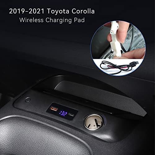 ZChan Wireless Charger for Toyota Corolla 2019-2023,Center Console 15W Wireless Charger Pad with QC 3.0USB Fast Charging Port,Phone Charging Station for Car Apply to Wireless Charge Supported Phone - Image 2