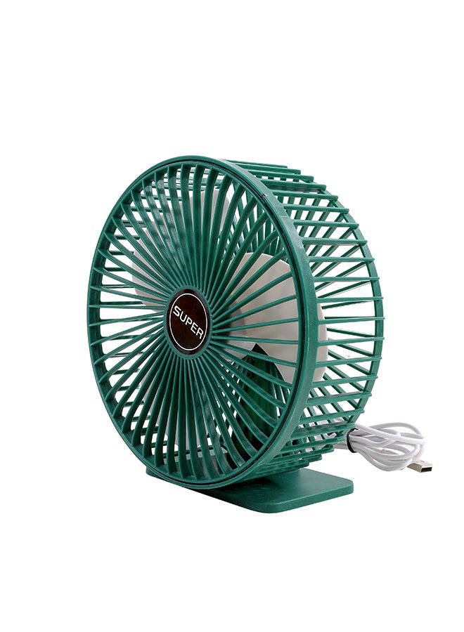 LAWAZIM Desktop USB Electric Fan - Green Color - USB Personal Desk Fan with Quiet Operation, Powerful Airflow, and Compact Design - Ideal for Cooling in Home, Office, Kitchen, Travel, and Small Spaces - Image 3