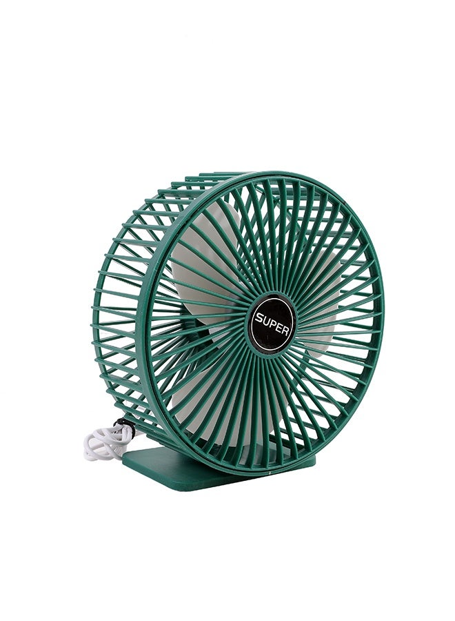 LAWAZIM Desktop USB Electric Fan - Green Color - USB Personal Desk Fan with Quiet Operation, Powerful Airflow, and Compact Design - Ideal for Cooling in Home, Office, Kitchen, Travel, and Small Spaces - Image 2