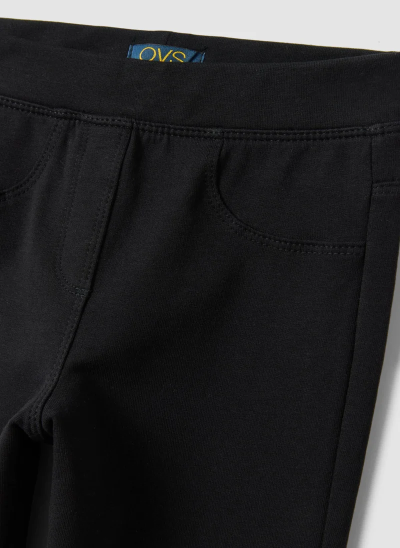 Ovs  OVS Girlsâ€™ Black Slim-Fit Stretch Organic Cotton Treggings for Women | Best Price UAE