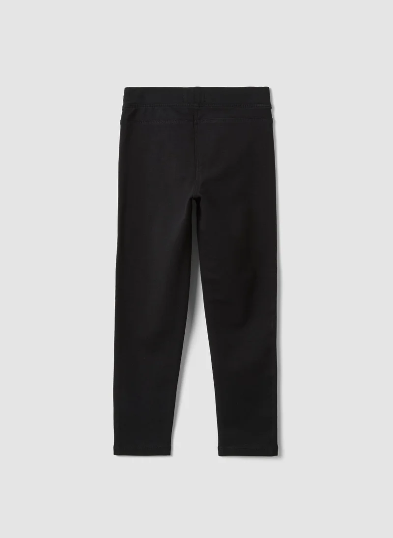 Ovs OVS Girlsâ€™ Black Slim-Fit Stretch Organic Cotton Treggings