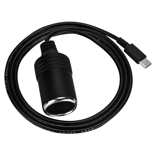 MeetUs 12V USB TypeC Male Plug to Car Cigarettes Adapter Female Socket PD Power CableWork with 45W65W PD USB C Chargerfor Dash Cam GPS Car Led Light Strips - Image 1