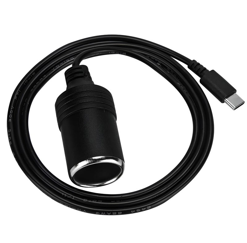 MeetUs 12V USB TypeC Male Plug to Car Cigarettes Adapter Female Socket PD Power CableWork with 45W65W PD USB C Chargerfor Dash Cam GPS Car Led Light Strips - Image 3