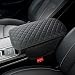 DSCARCovers Extended Car Center Console Cover with 2 Storage Microfiber Leather Car Armrest Cover Cushion For SUV Truck Universal Car Accessories Memory Foam Comfort Stylish Leather Design Black longer - Image 2