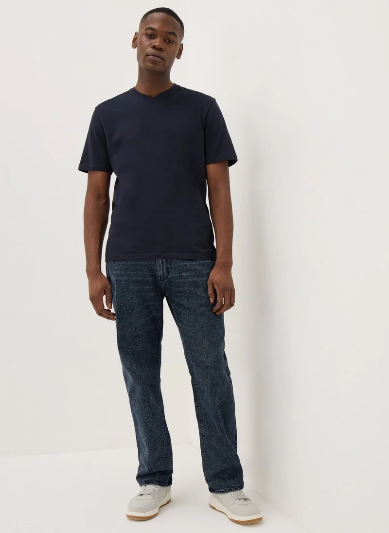 Matalan Black/Blue Straight Fit Jeans