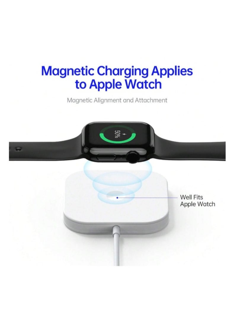 Generic - 15 watt 3-in-1 MagSafe Wireless Charger With Charging Stand Compatible With iPhone 15 /14 /13 /12 Series, Apple Watch, Airpods 3  Airpods pro - Image 1